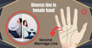 Divorce line in female hand